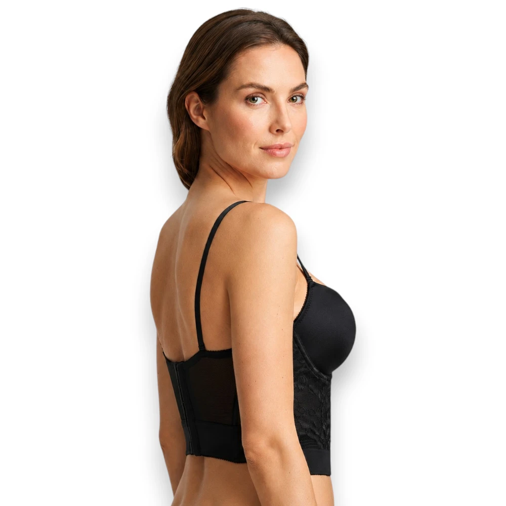 Bra Tipo Bustier Strapless Con Encaje Peto Largo Mujer 674 - Image 2