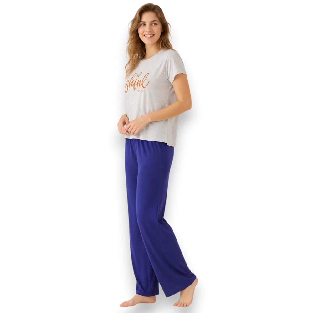 Pijama Manga Corta Pantalón Con Algodón Mujer 72727 Skiny - Image 2