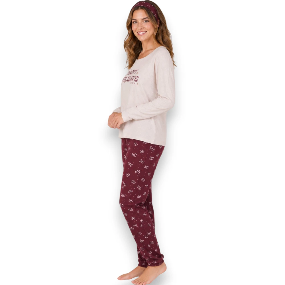 Pijama Navideña Manga Larga Con Pantalón Dama Skiny 75421 - Image 2
