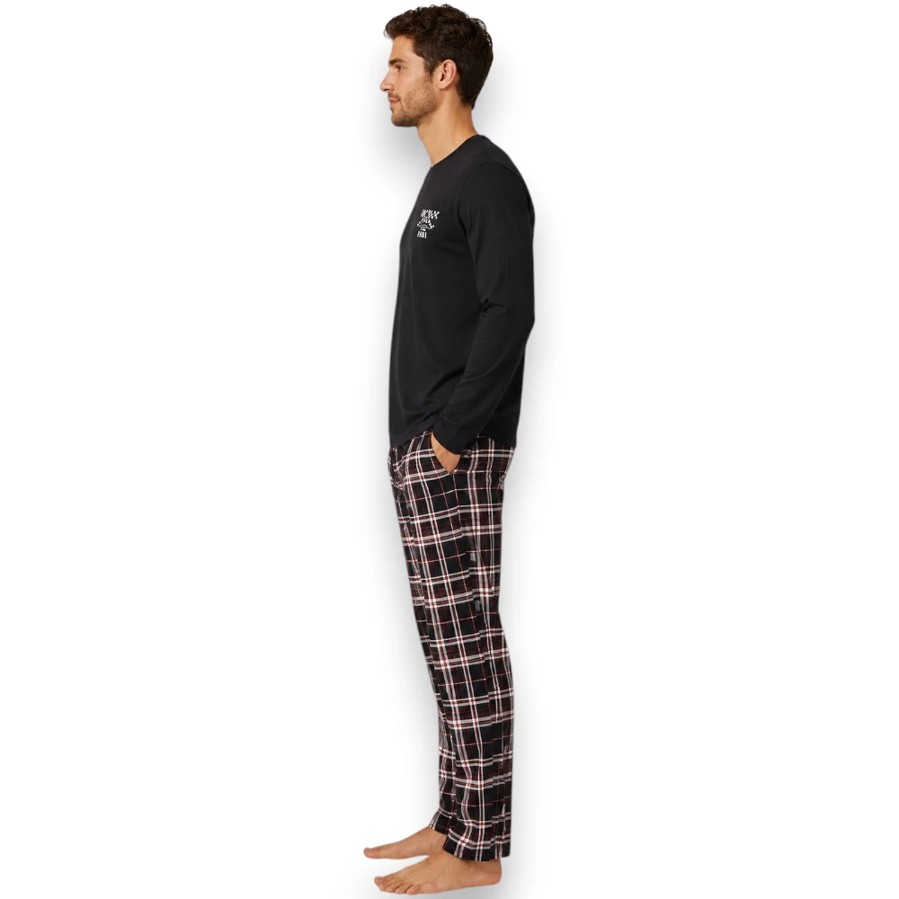 Pijama Suave Playera Manga Larga Pantalón Hombre Skiny 75475 - Image 2