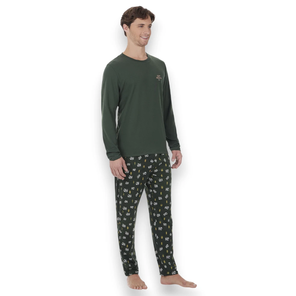 Pijama Navideña Hombre Manga Larga Pantalón Skiny 75486 - Image 2