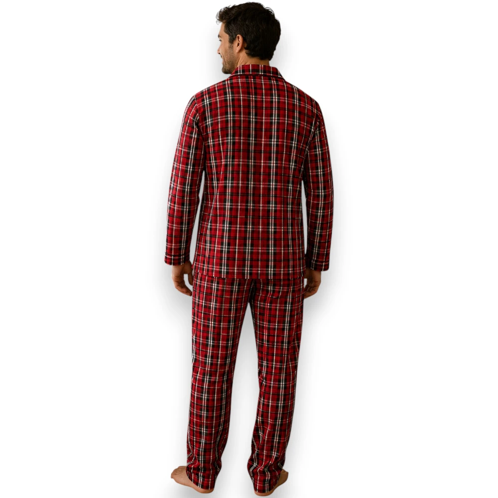 Pijama Franela Estampada Cuadros Botones Hombre Sleepy 9378 - Image 3
