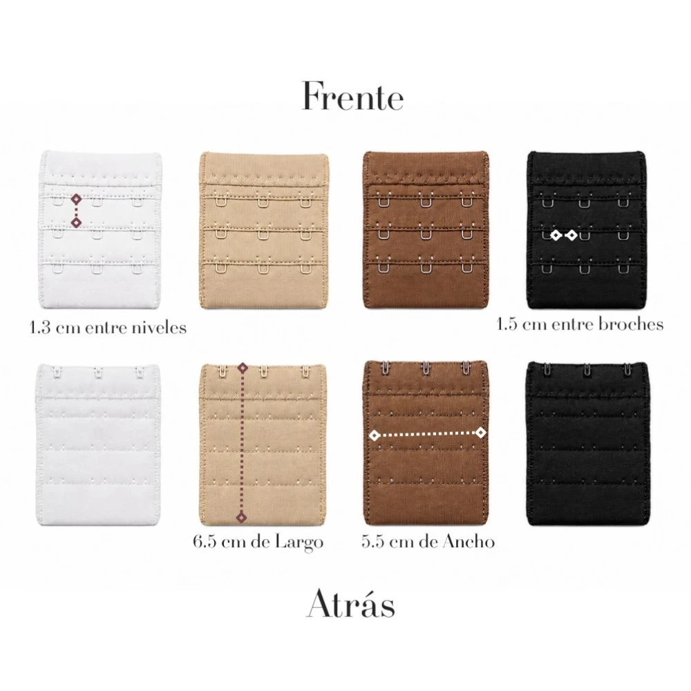 Extensión Para Brasier De 3 Ganchos Broches - Image 3
