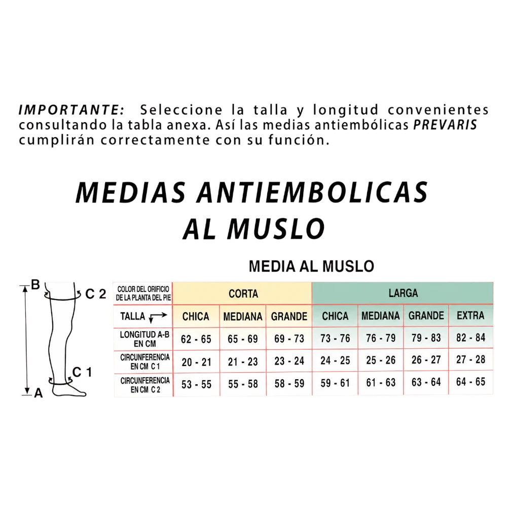 Medias Antiembolica al Muslo Largo Prevaris ML500 - Image 3