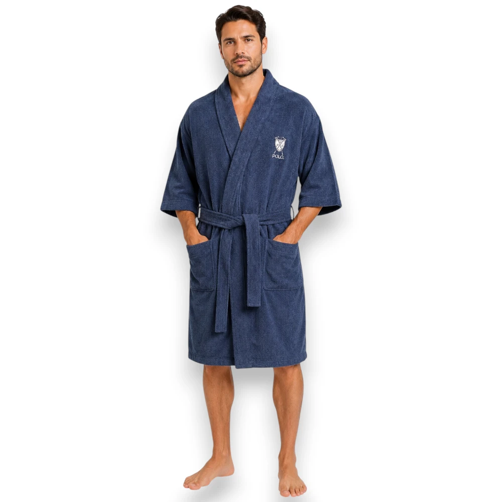 Bata Salida Baño Con Cinta Y Bolsillos Hombre Hpc Polo P5701 - Image 2