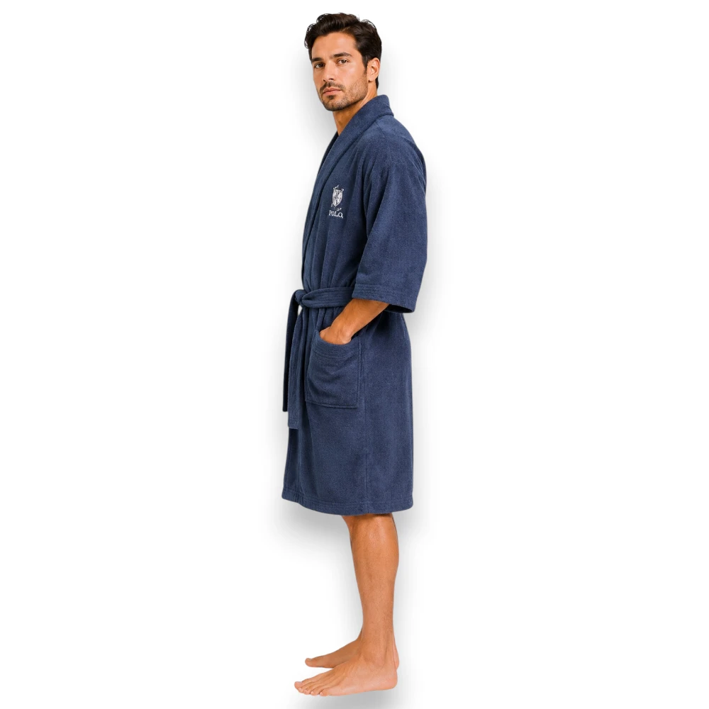 Bata Salida Baño Con Cinta Y Bolsillos Hombre Hpc Polo P5701 - Image 6