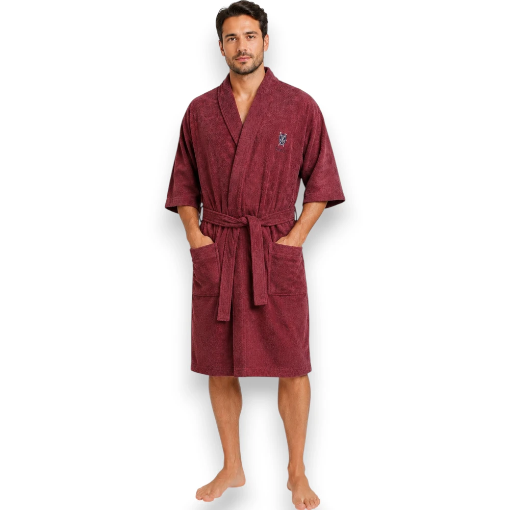 Bata Salida Baño Con Cinta Y Bolsillos Hombre Hpc Polo P5701 - Image 3
