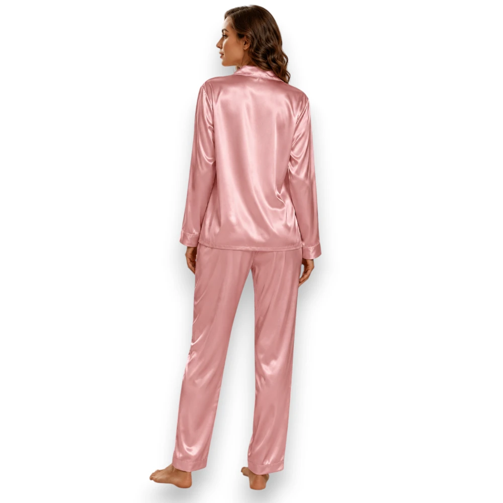 Pijama Pantalón Camisa Satín Sensual Y Sexy Lencería Jevec - Image 2