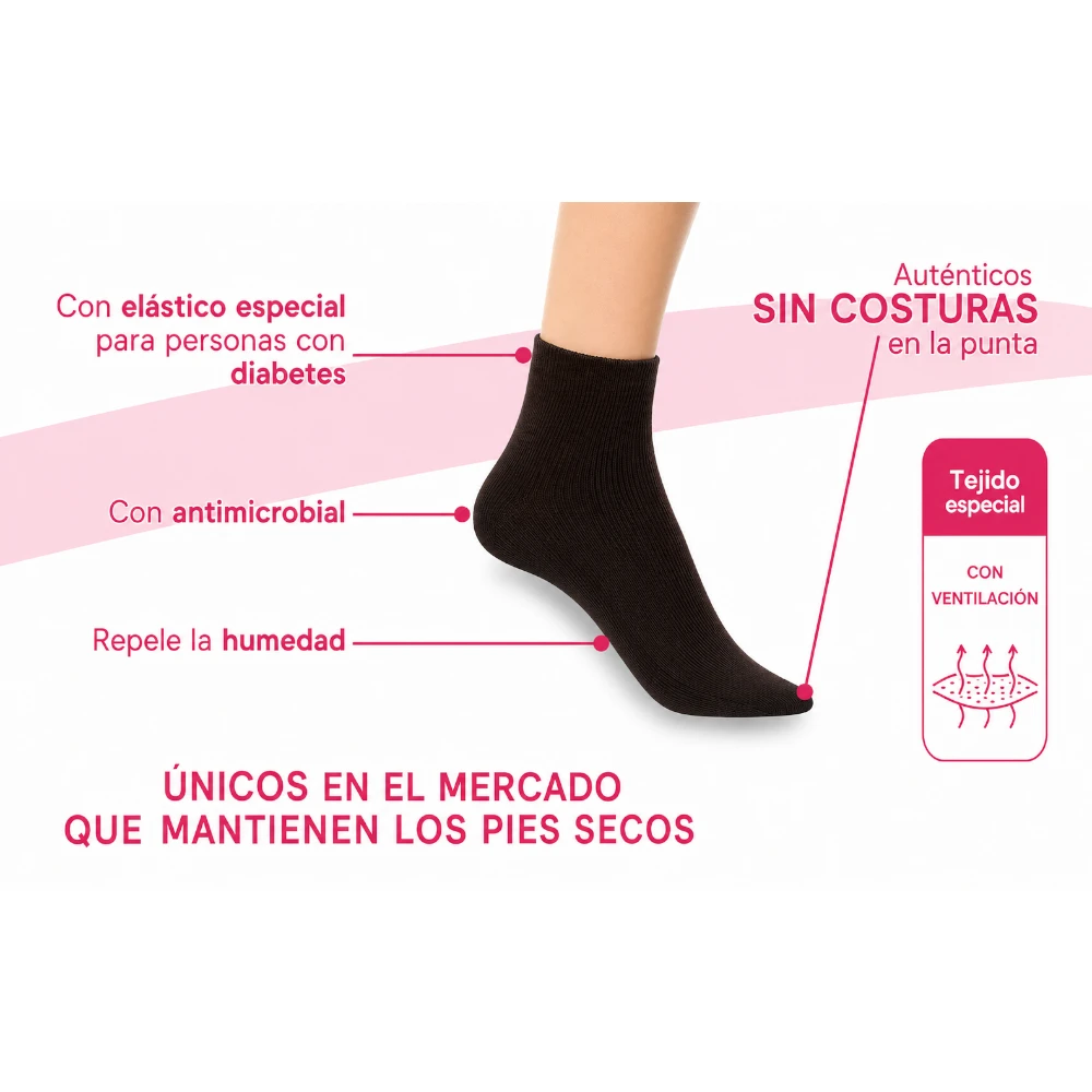 Teen Corto Mujer Pie Diabético Ventilado Prevent - Image 2