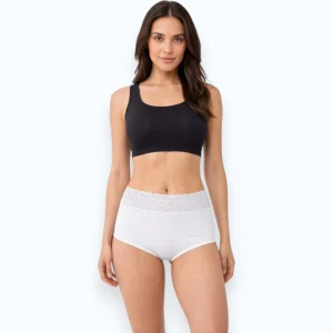 Pantaleta Completa De Algodón Con Encaje Mujer MKM 001