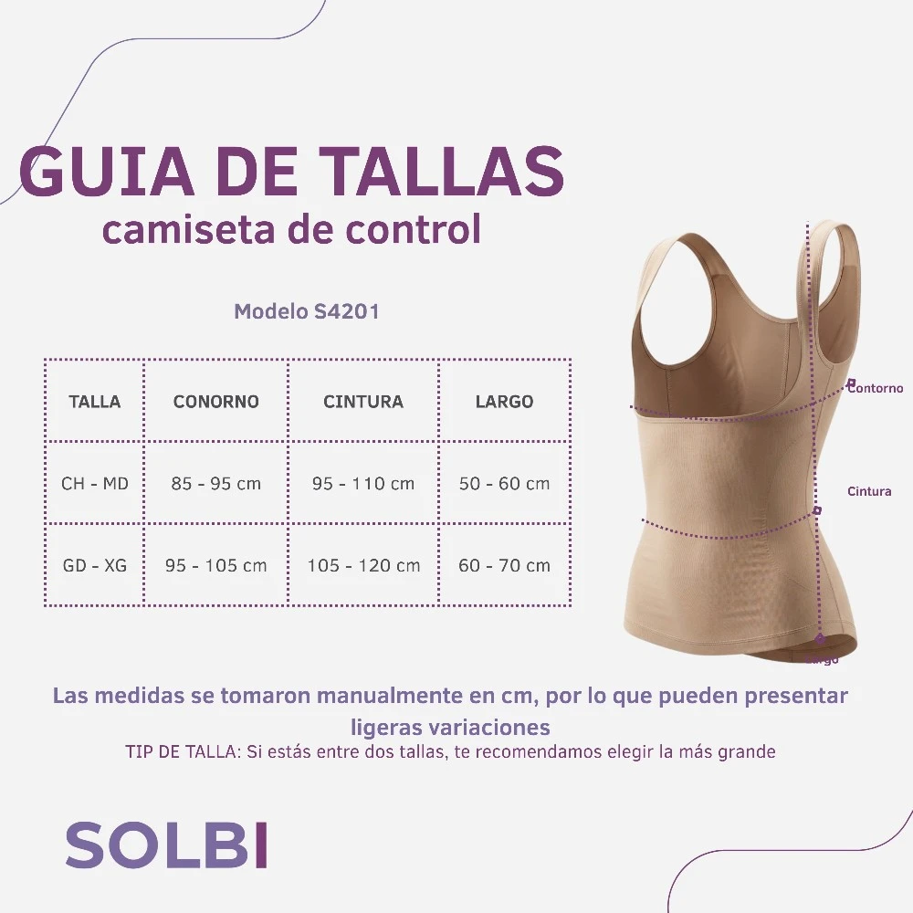 Camiseta Control Medio Con Busto Descubierto S4201 Solbi - Image 3