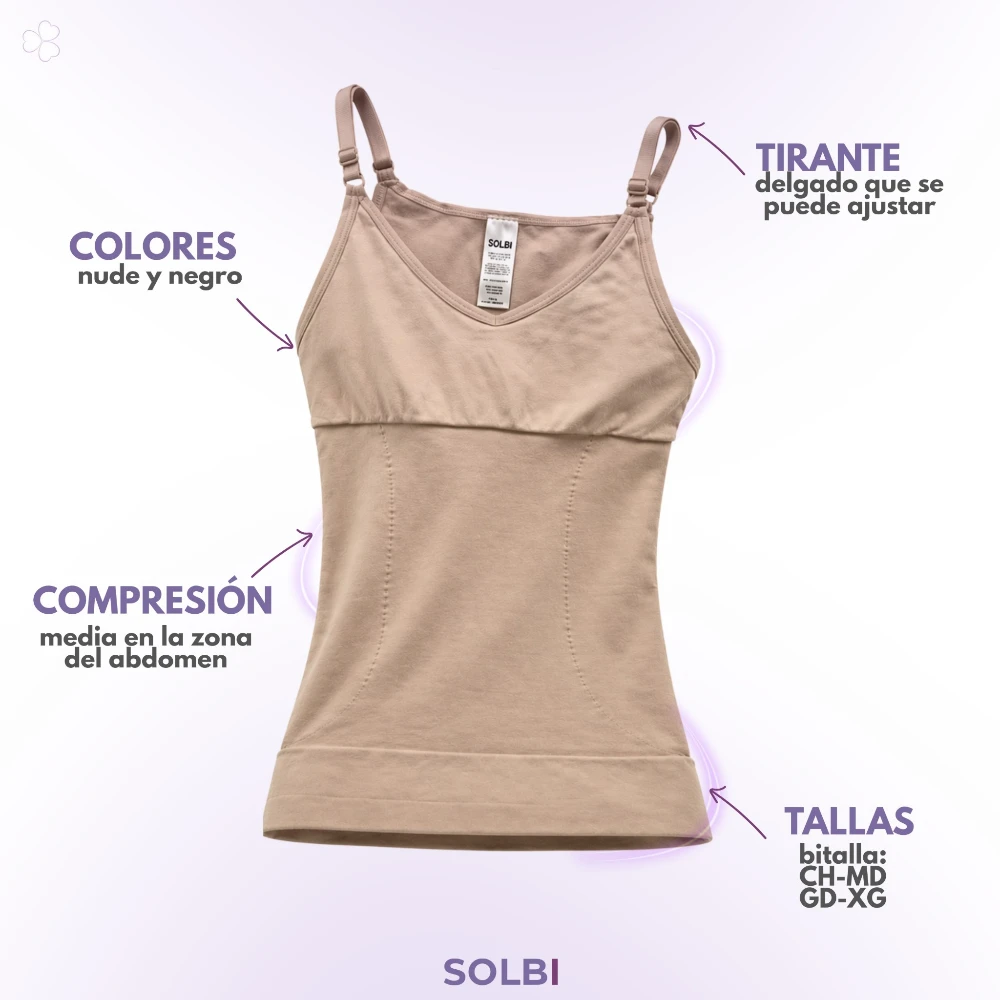 Camiseta Control Medio Tirante Delgado Mujer S4200 Solbi - Image 3