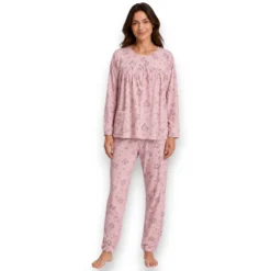 pijama-manga-larga-boton-pantalon-algodon-mujer-intime-60717