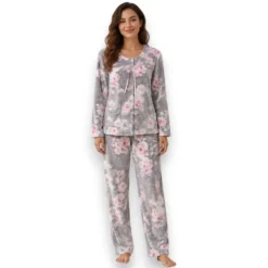 pijama-polar-abierta-con-flores-rosas-intime-61056